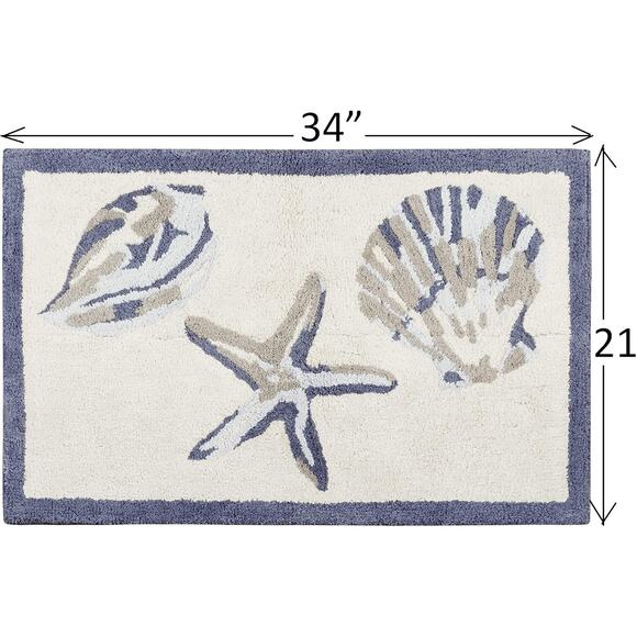 Madison park Seashell Bath Mat 21 x 34" - Picture 4 of 5